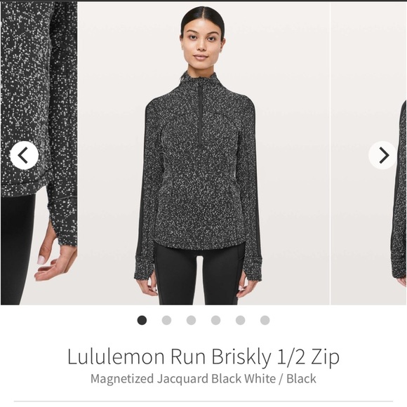 Lululemon Run Briskly 1/2 Zip Long Sleeve Pullover Black White Size 4 - Picture 1 of 9